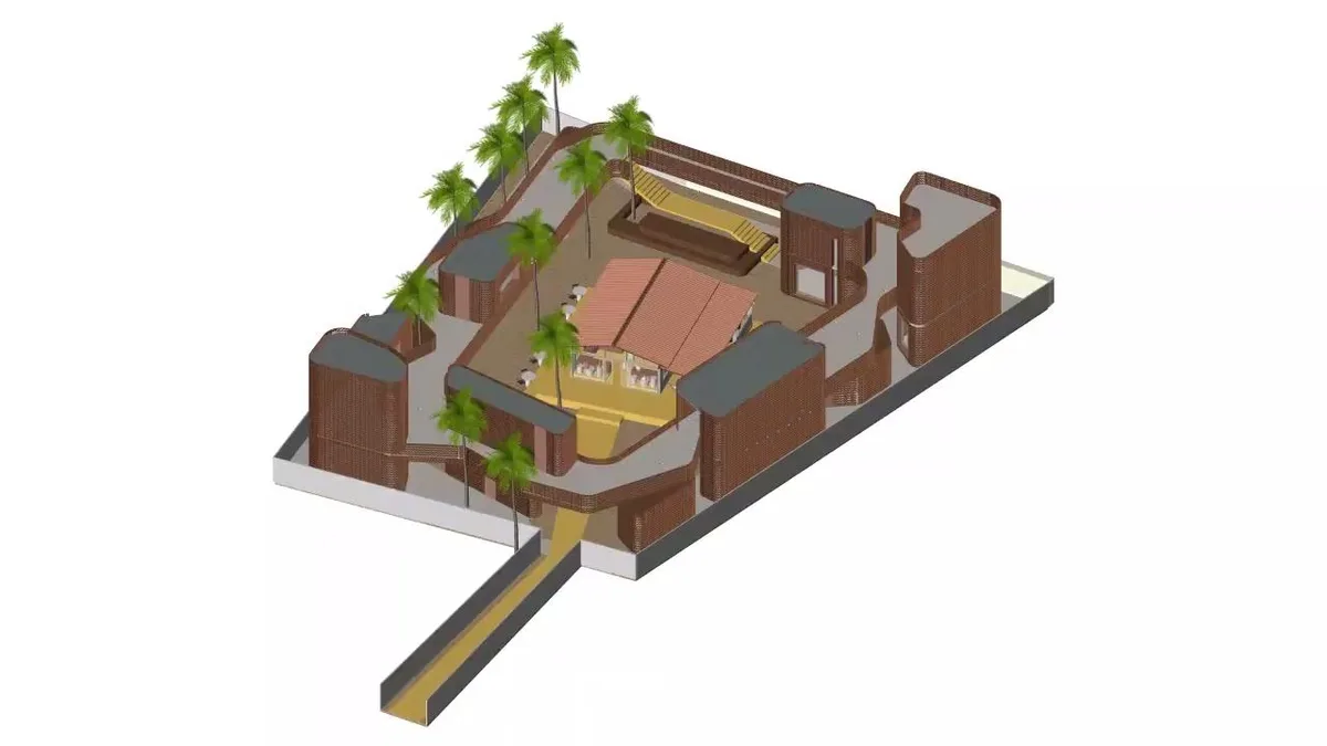 Perspectiva isométrica do conjunto