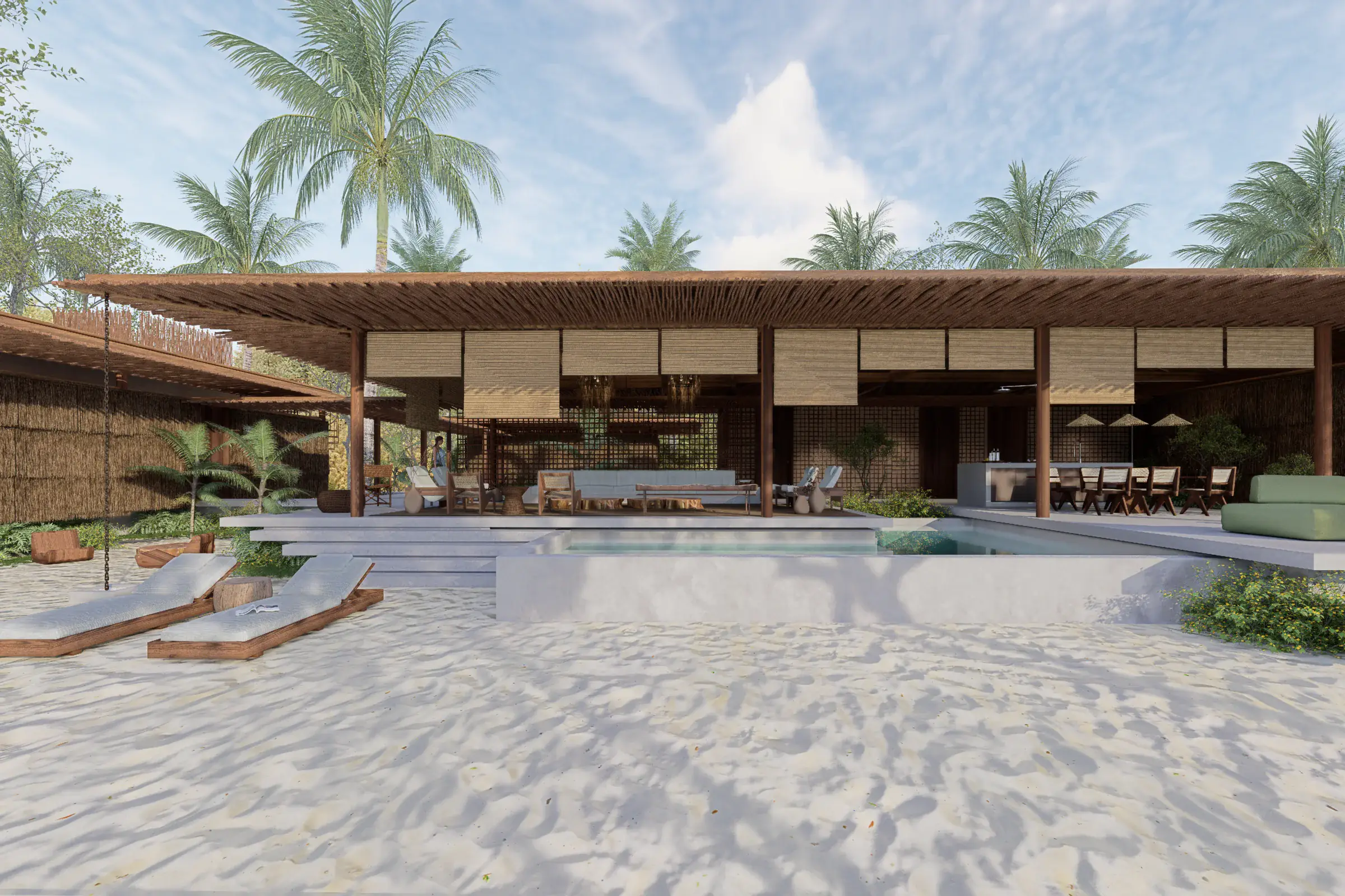 Condomínio Uçá — pavilion at the lagoon